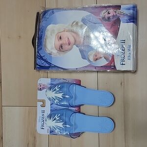 Elsa costume dress size 7-8 + wig and shoe